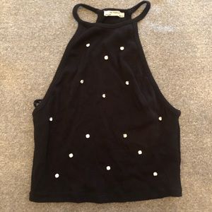 Black halter crop top from Zara